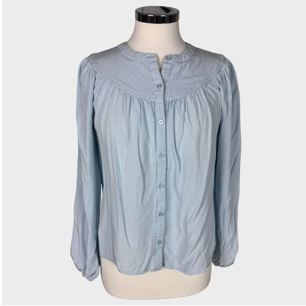 A New Day XS Blue Chambray Top 100% Rayon